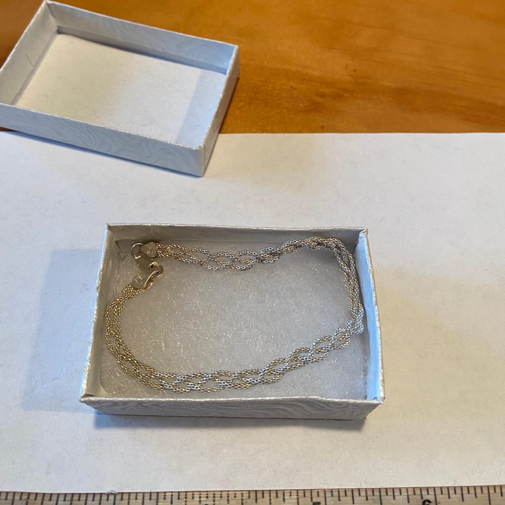 Sterling Silver Braided Bracelet With Box